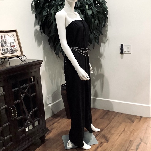 Black Strapless Jumpsuit - Picture 3 of 12